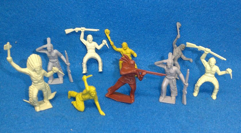 Marx 1950's Fort Apache 60mm Indians X 9 